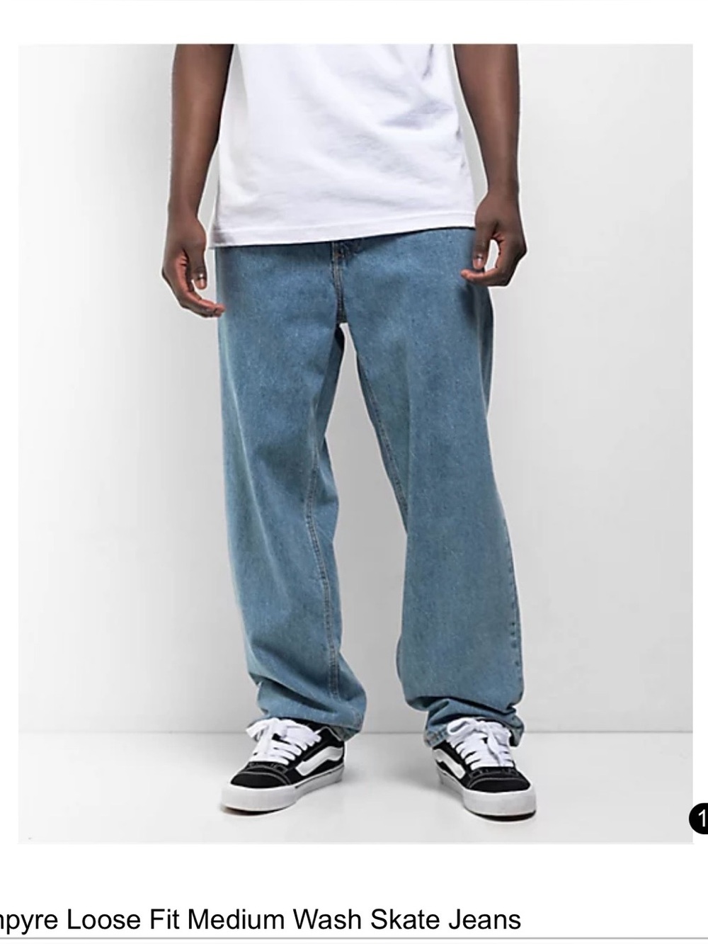 NWT Mens Zumiez Relaxed Medium Wash Blue Denim Jeans